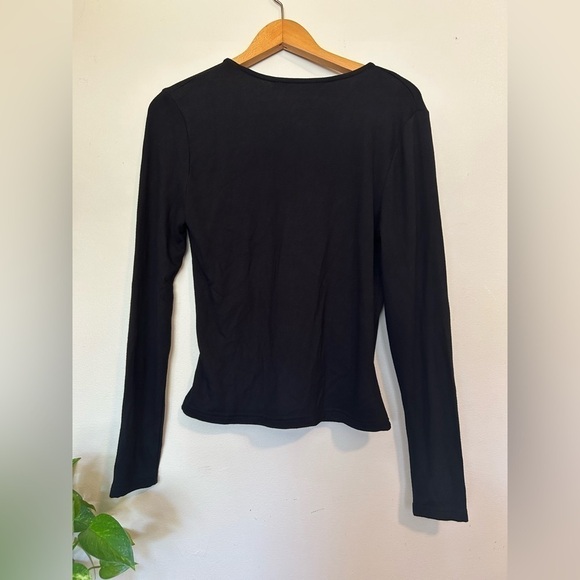 Cupcakes and cashmere black long sleeve stretchy soft Blouse Top Sweater size M - Picture 3 of 10